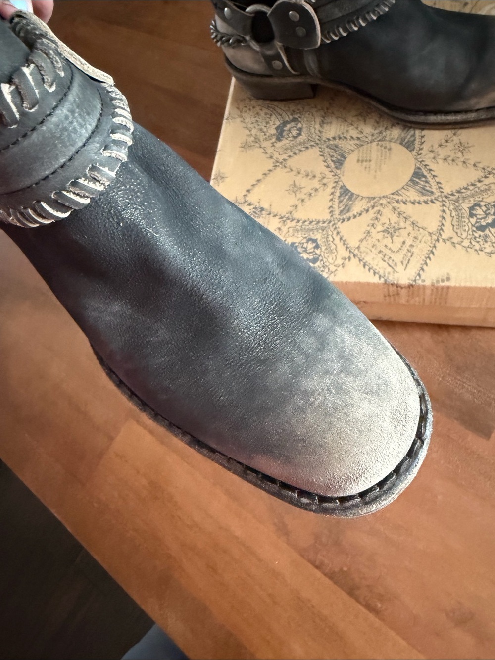 Free People Stony Desert Distressed Leather Ankle Booties - Picture 7 of 11